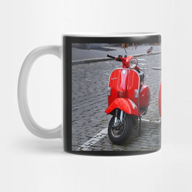 Vintage Vespa, Red by AlexaZari